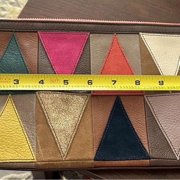 Fossil Women's Leather Clutch,Patchwork Brown Multicolor - Picture 2 of 5